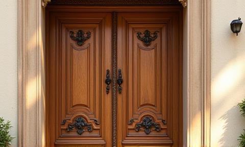 Restorasyonu tamamlanmış tarihi villa giriş kapısı